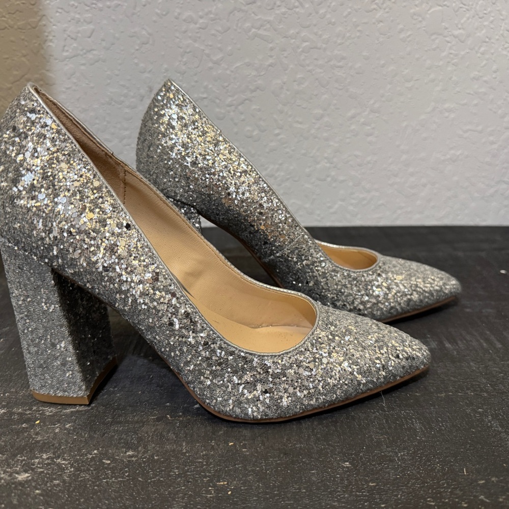 Elegant Silver Glitter Women's Pumps